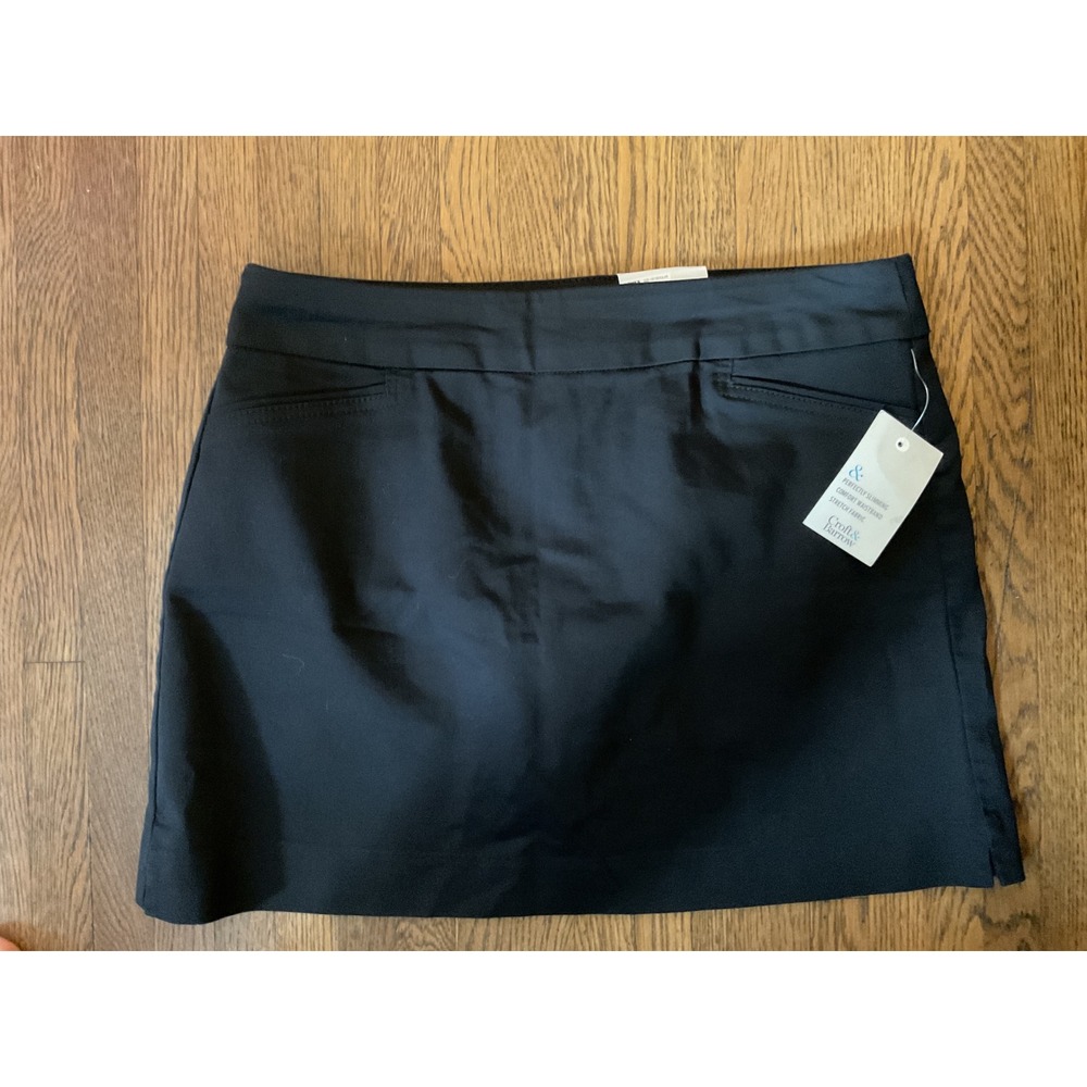 Croft & Barrow Effortless Stretch Skort Black Mid Rise Petite 12P NWT